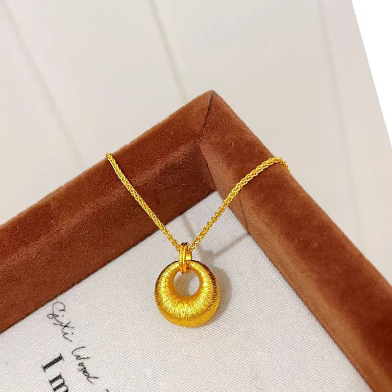 14k gold brushed gold Tuotuo pendant necklace