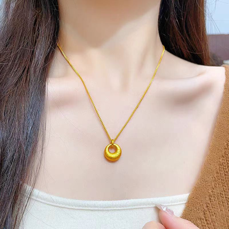 14k gold brushed gold Tuotuo pendant necklace