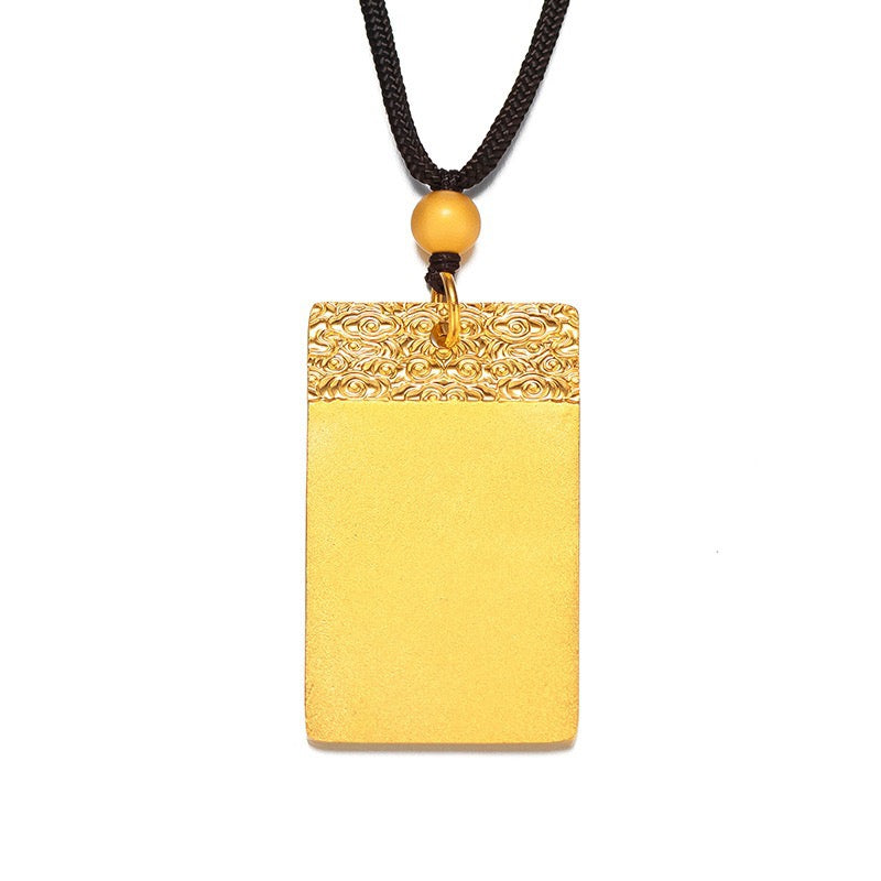 14k gold auspicious cloud pendant necklace