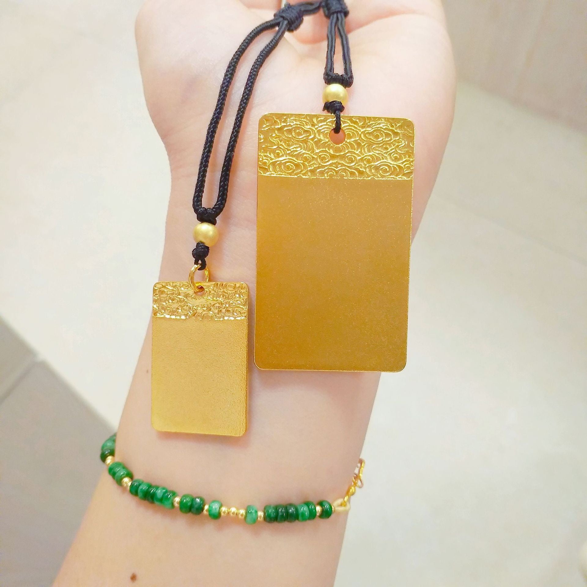 14k gold auspicious cloud pendant necklace