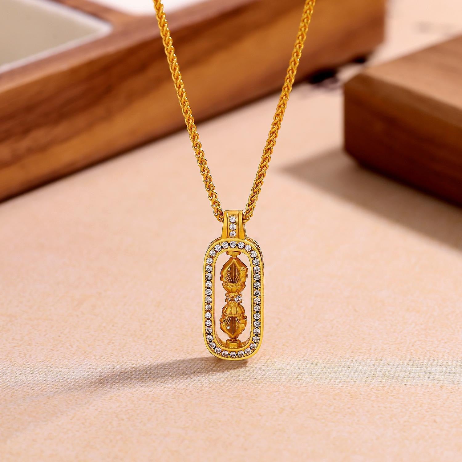 14K Gold Noble Vajra Pendant