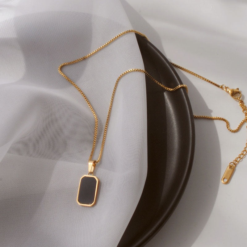 14K Gold Dark Style Tag Chain