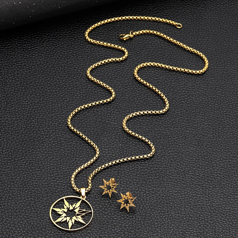 14K Gold Street Hexagram Necklace