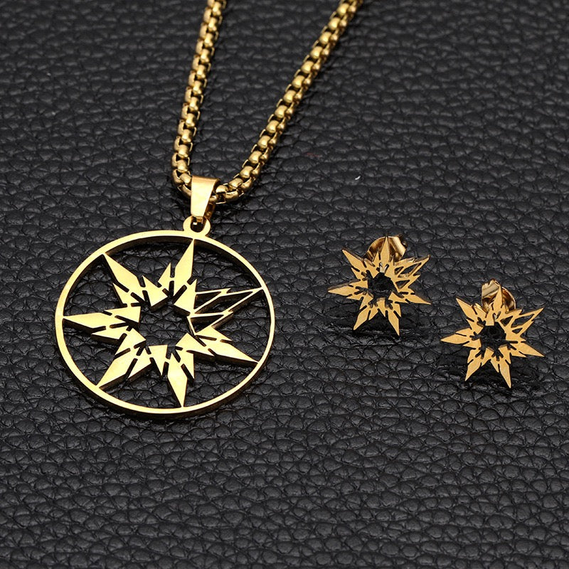 14K Gold Street Hexagram Necklace