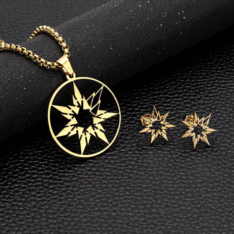 14K Gold Street Hexagram Necklace