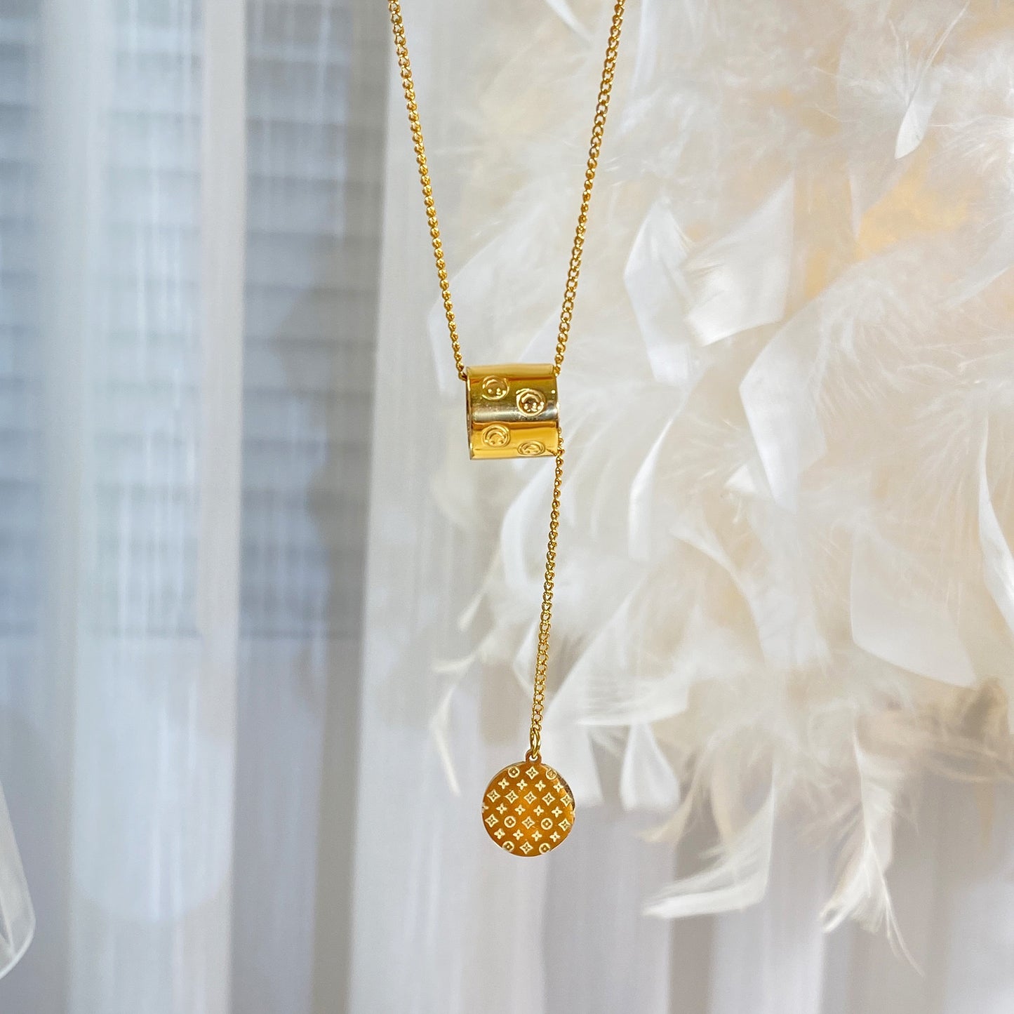 14K Gold Dangling Waist Fringe Necklace