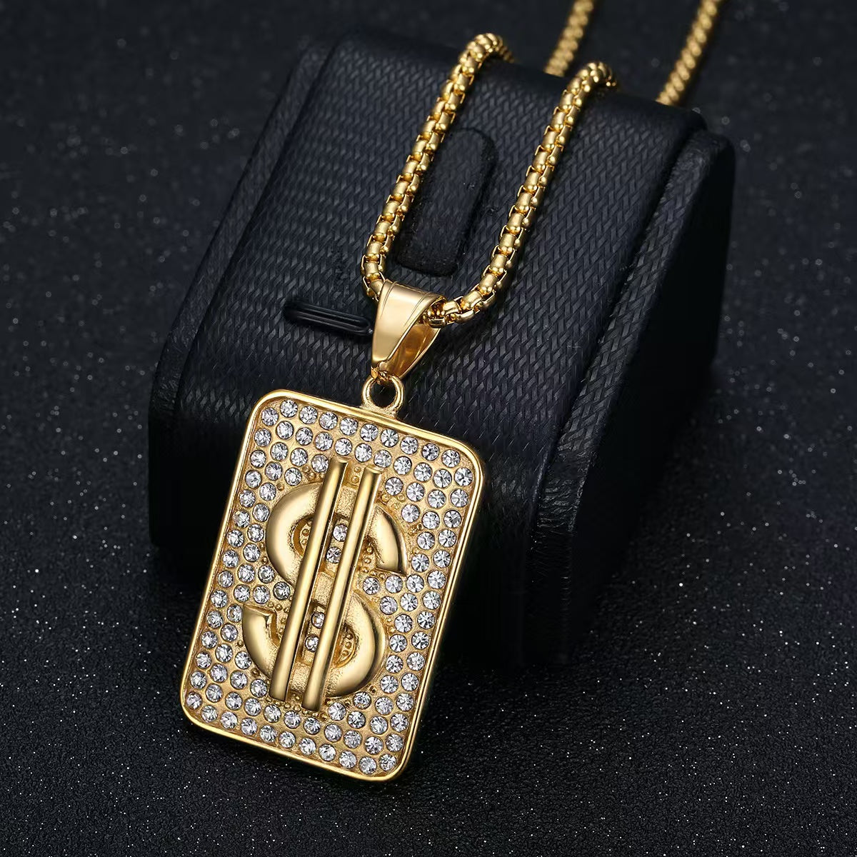 14K Gold 3D Dollar Pendant