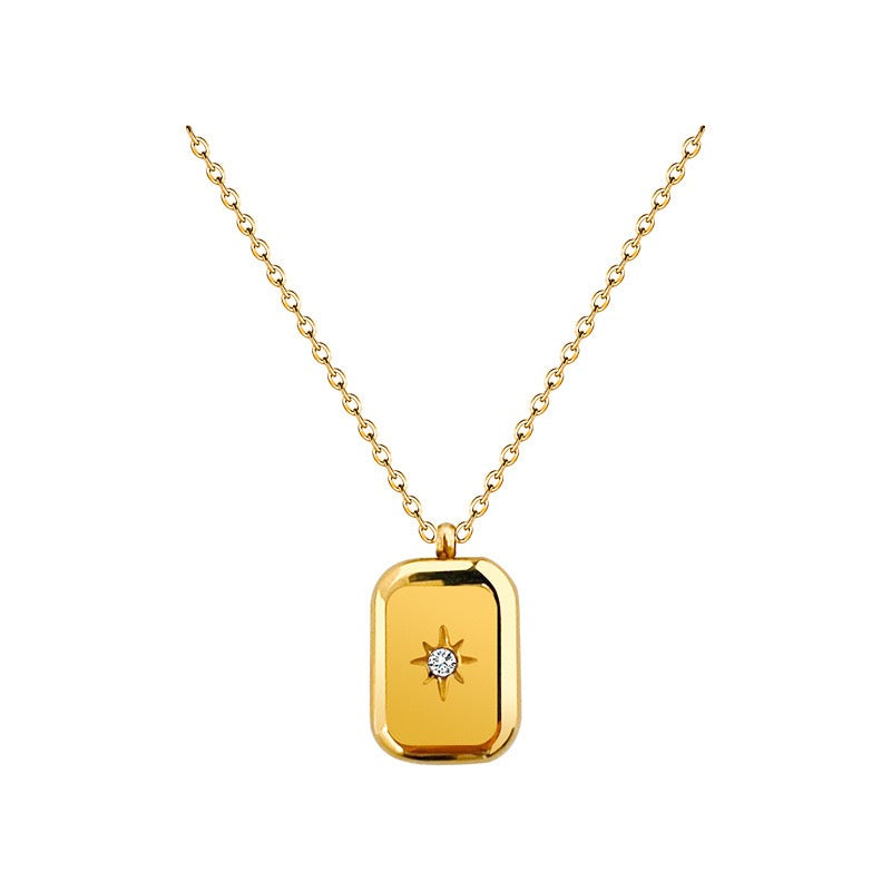14K Gold Sparkling Octagram Necklace
