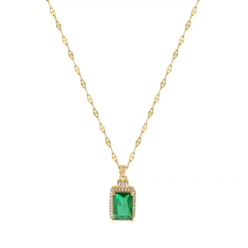 14K Gold Luxe Emerald Necklace