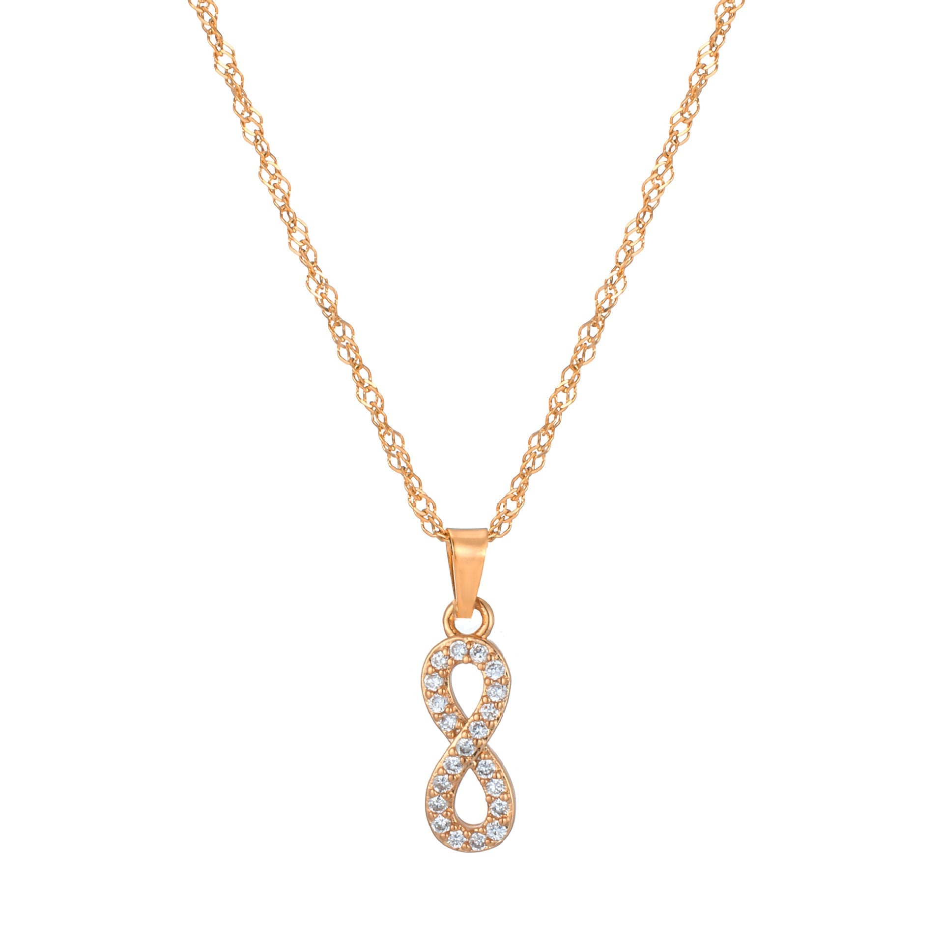 Letters Necklace With Cubic Zirconia