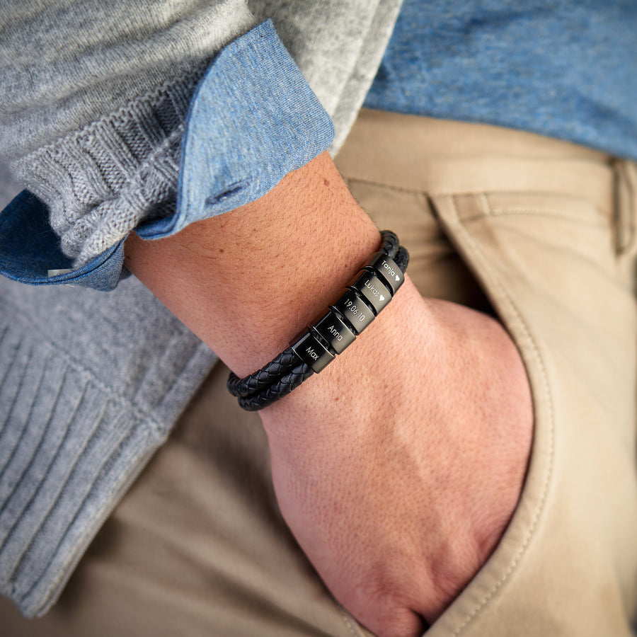 Custom Name Leather Bracelet