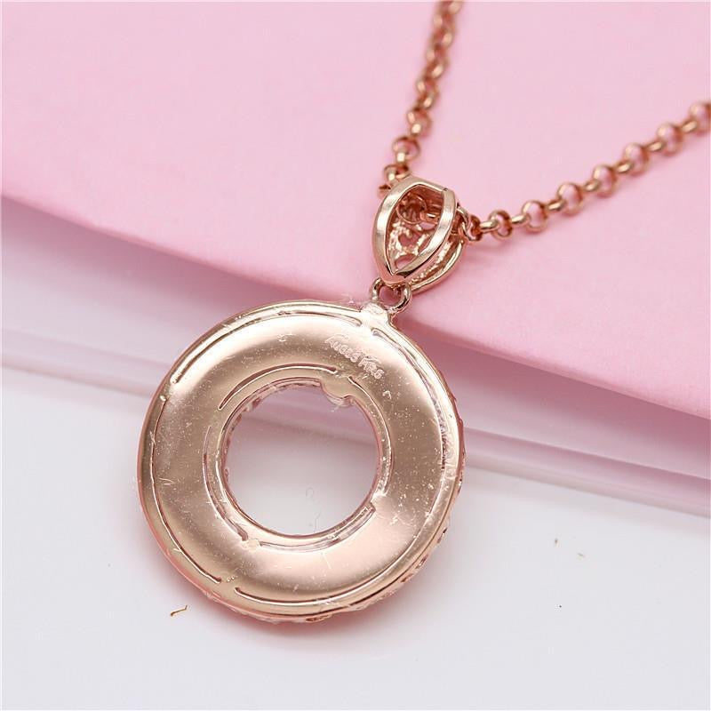 Exquisite and fashionable donut pendant 14K gold new temperament women's necklace