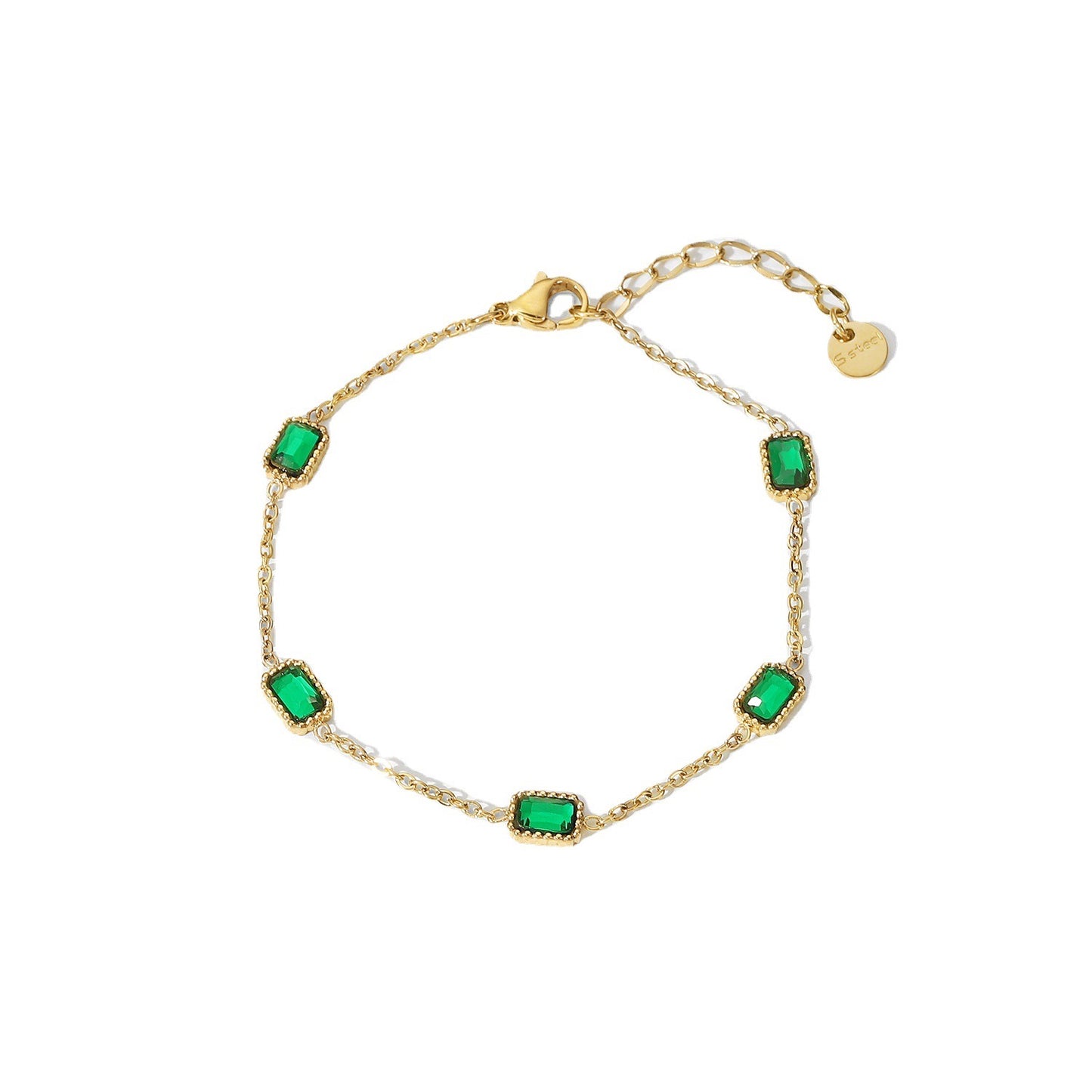 Emerald Jewelry, SNGIA Women's 14K Gold Tennis Bracelet for Women