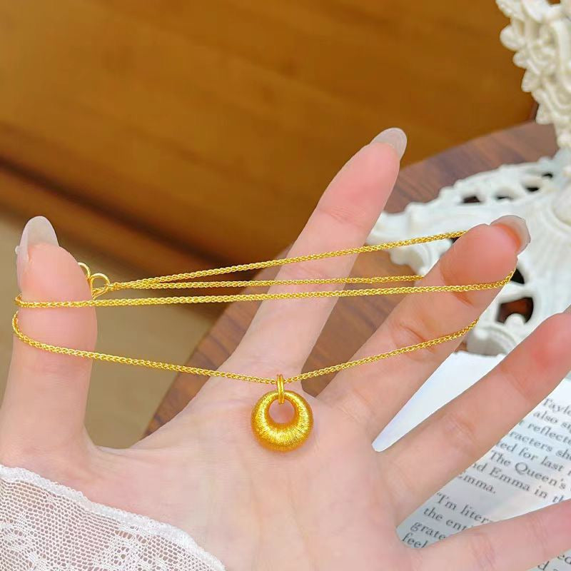 14k gold brushed gold Tuotuo pendant necklace