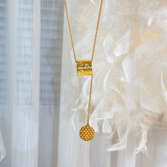 14K Gold Dangling Waist Fringe Necklace