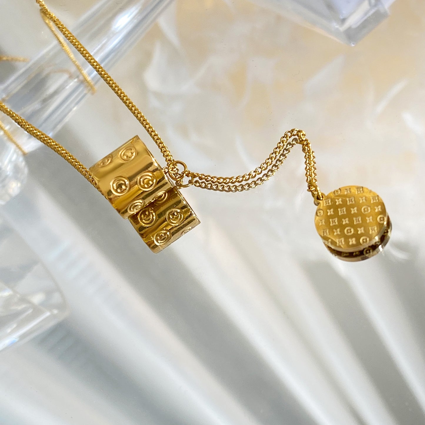 14K Gold Dangling Waist Fringe Necklace