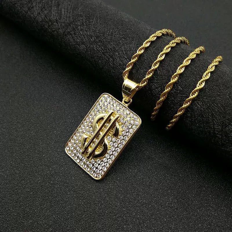 14K Gold 3D Dollar Pendant