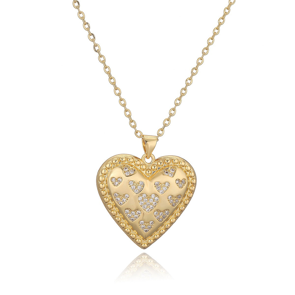 14K Gold Warm Sun Heart Necklace