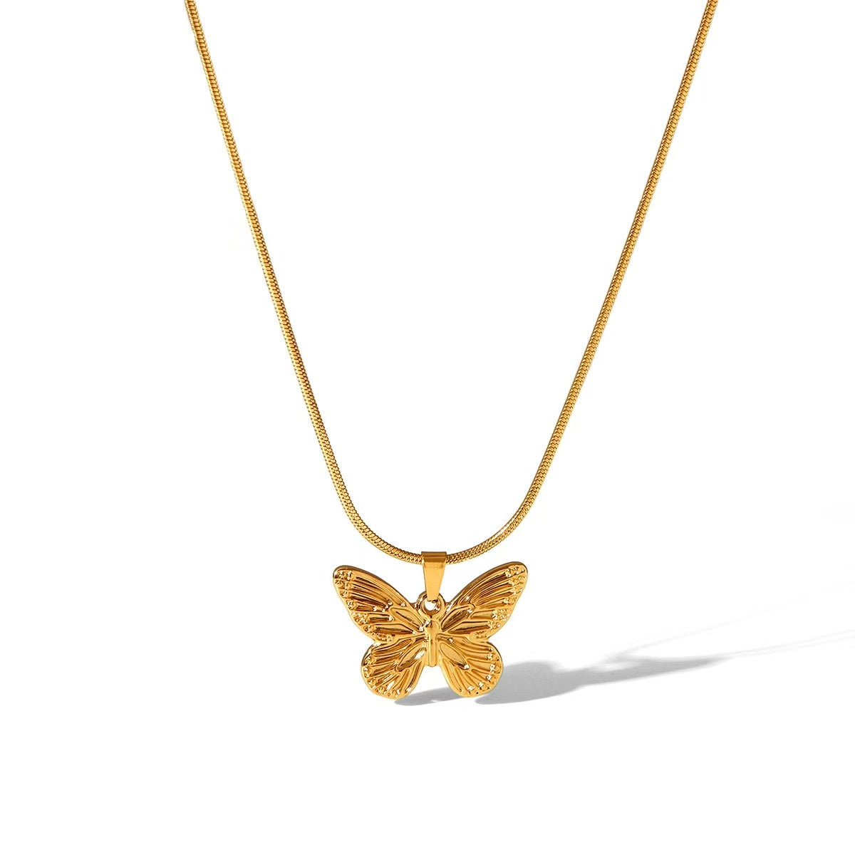 14K Gold Fluttering Butterfly Necklace