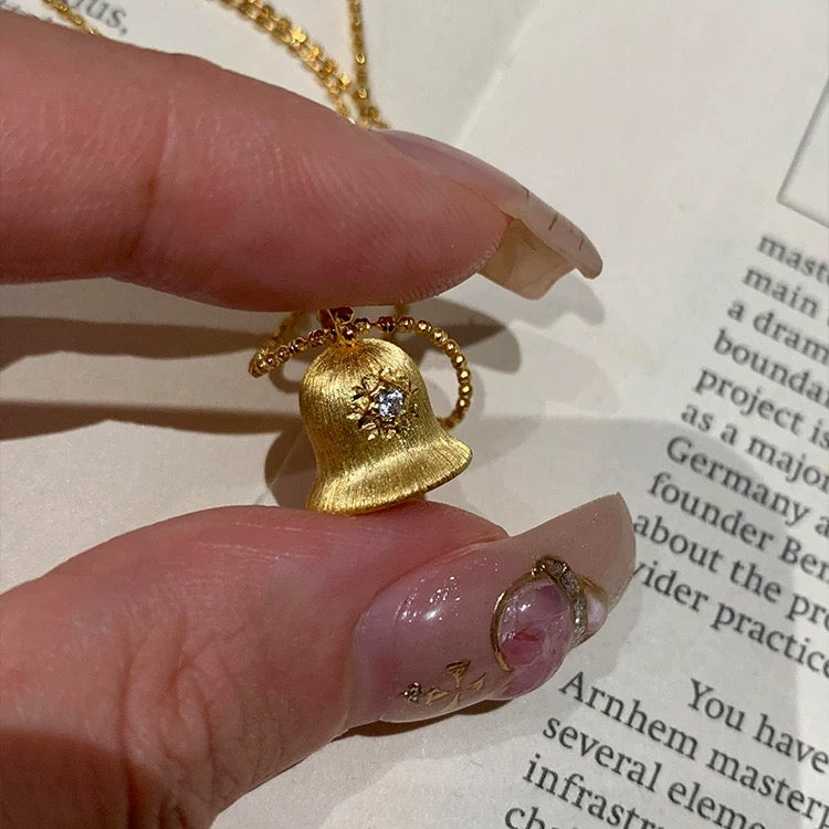 14k bell pendant necklace