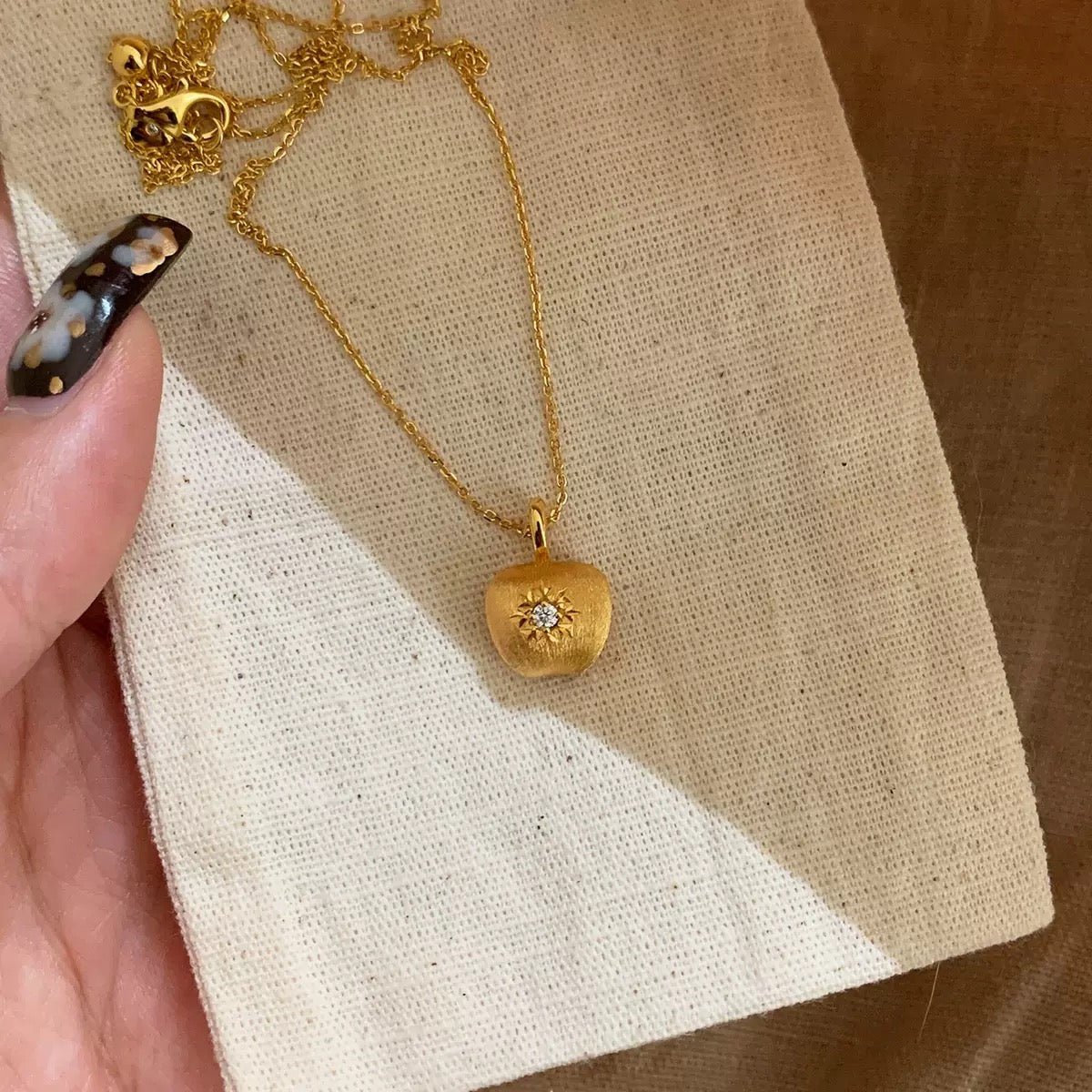 14k Apple Pendant Necklace