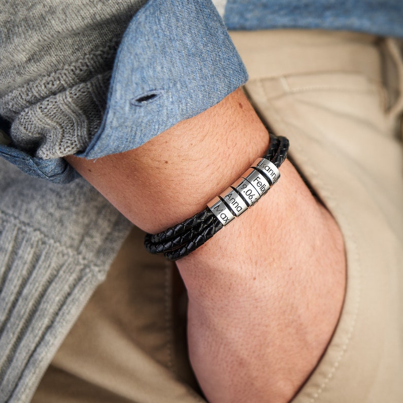 Personalized Leather Braided Bracelet