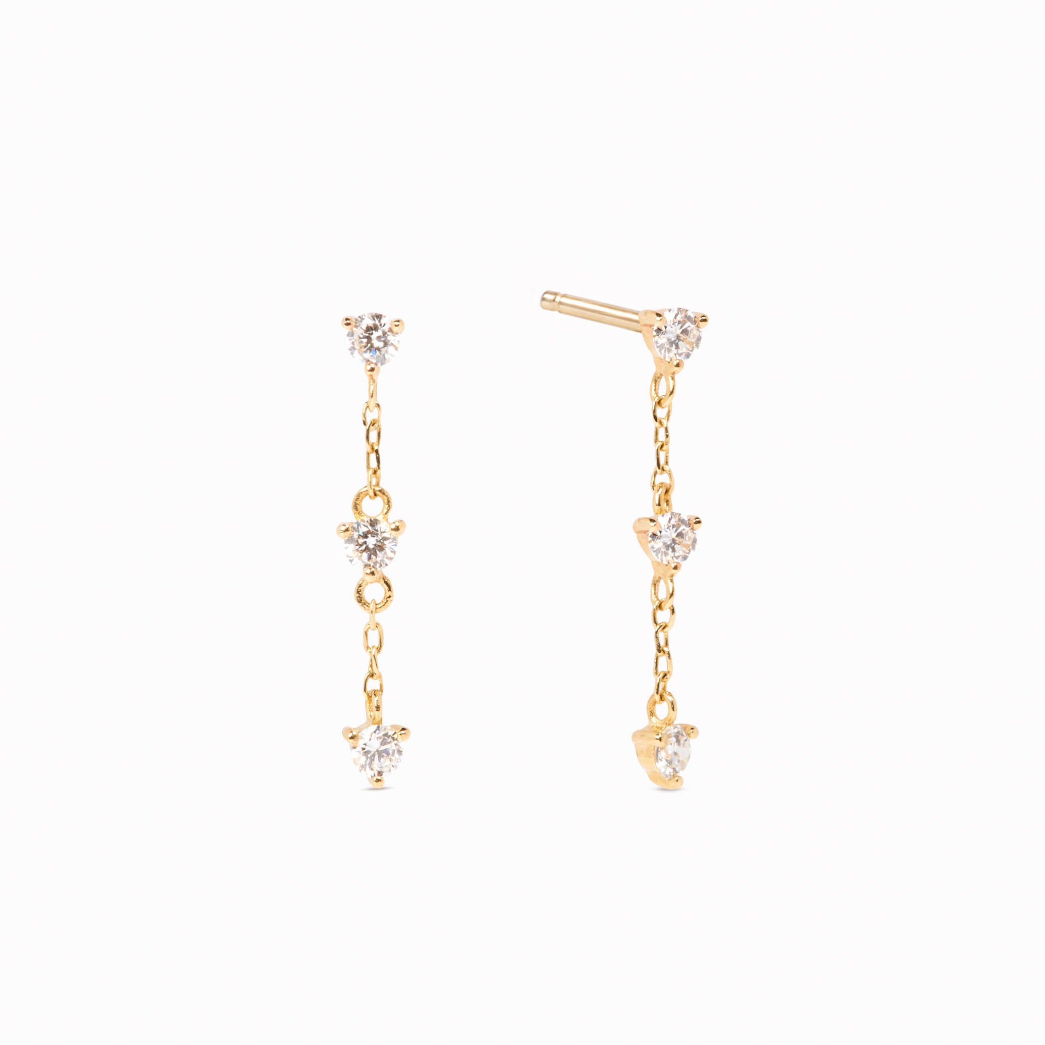 Diamond Drop Earrings 14k Gold - Alessia