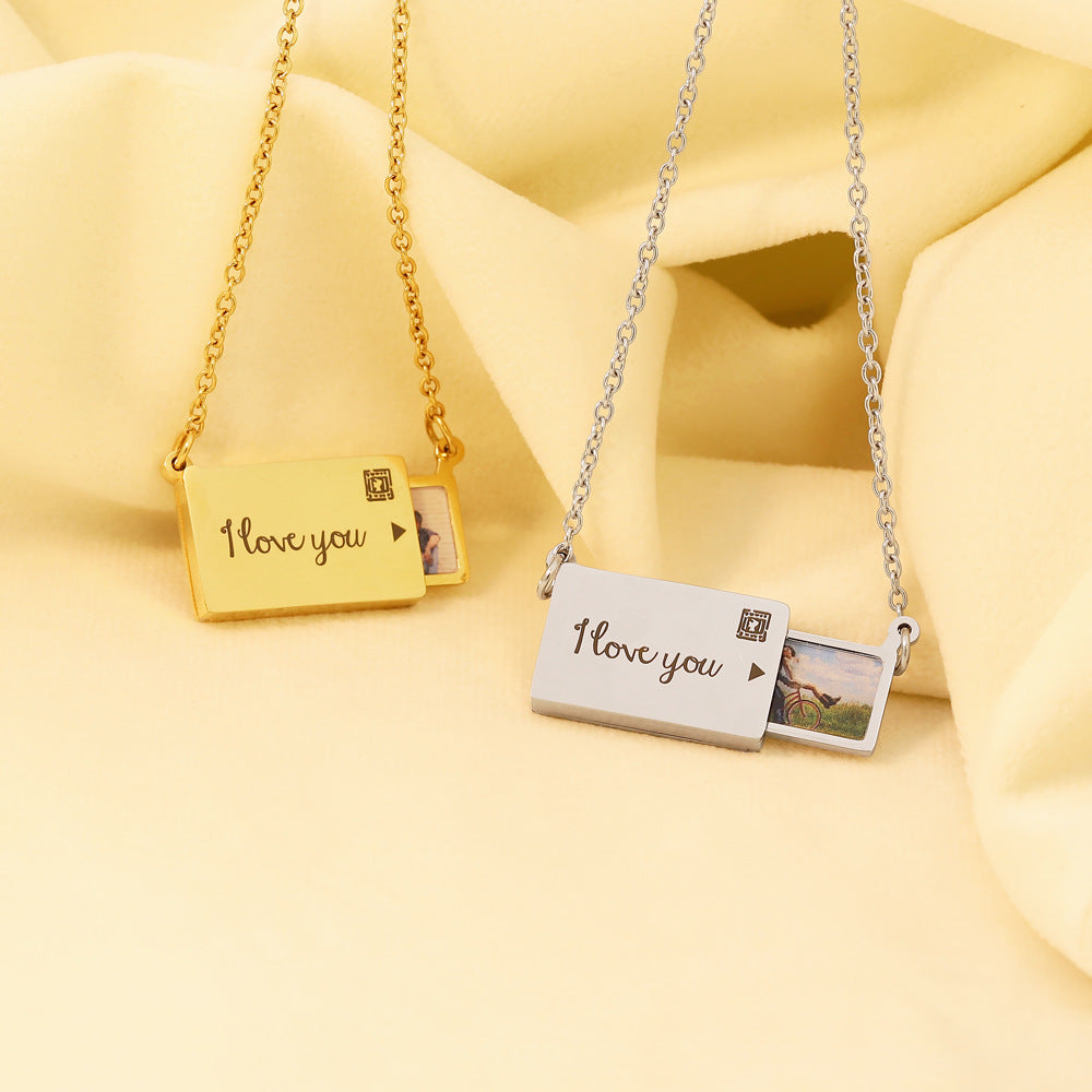 Personalized Photo Envelope Necklace