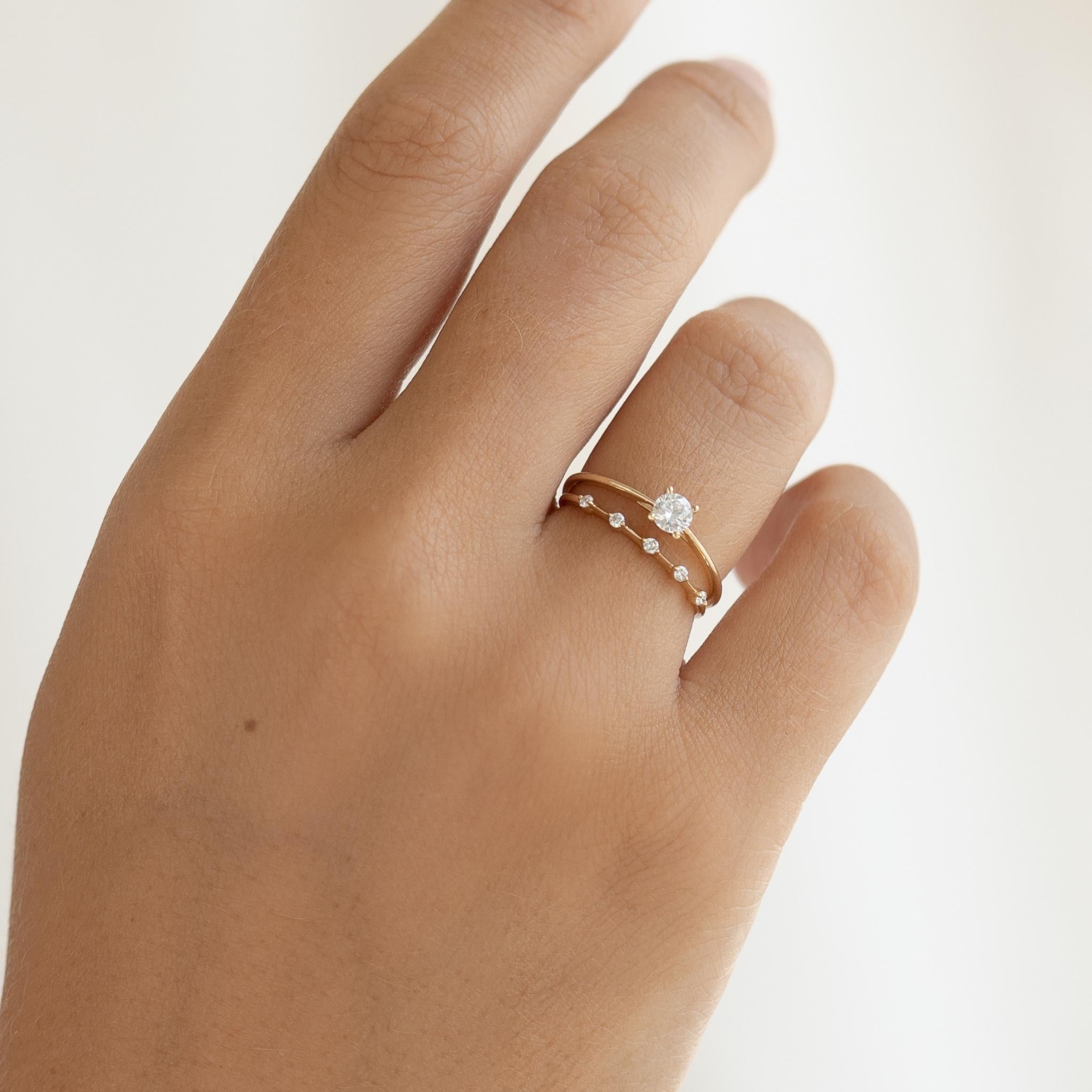 Five Stone Diamond Ring 14k Gold - Leoni