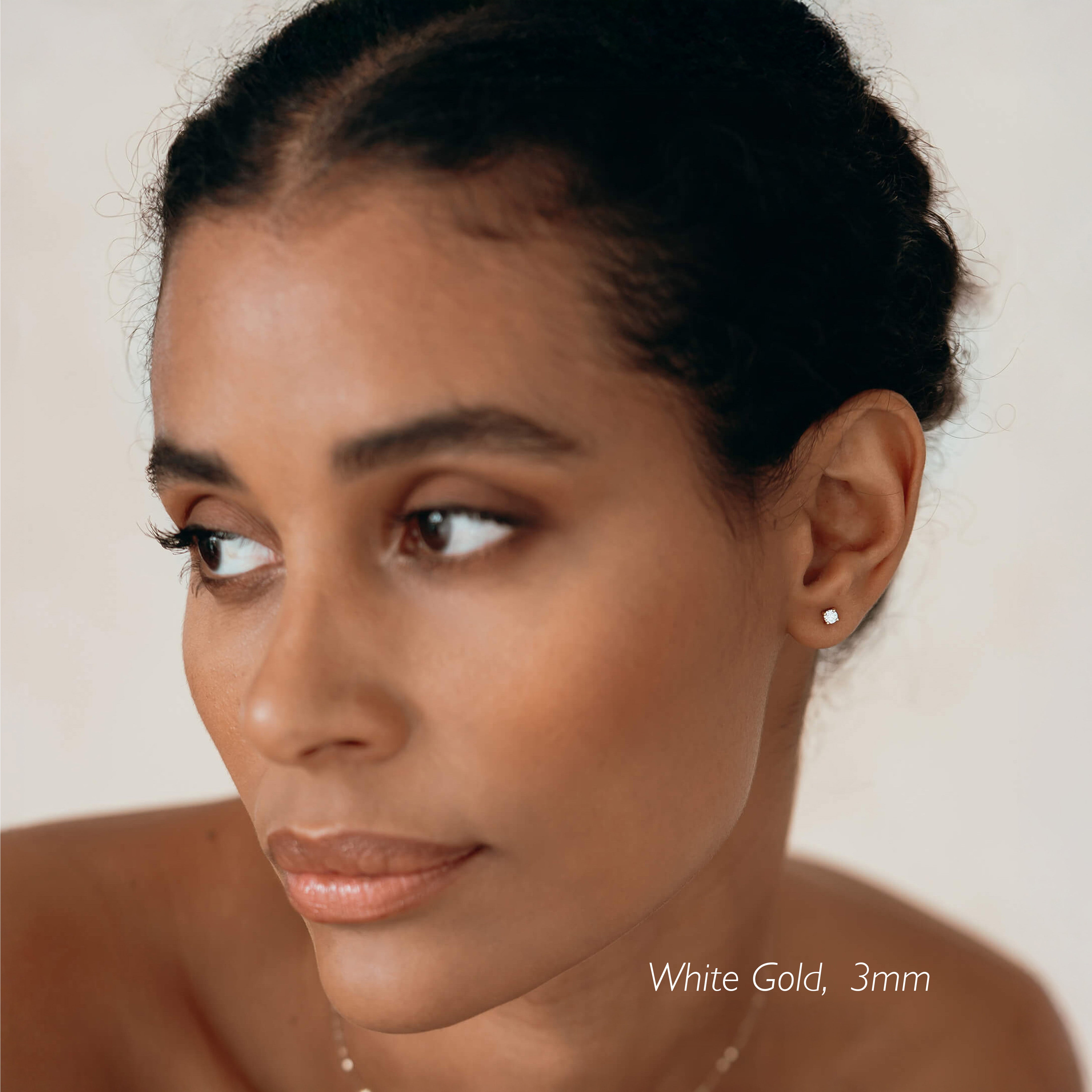 14k Yellow Gold Diamond Stud Earrings 3mm - Aria