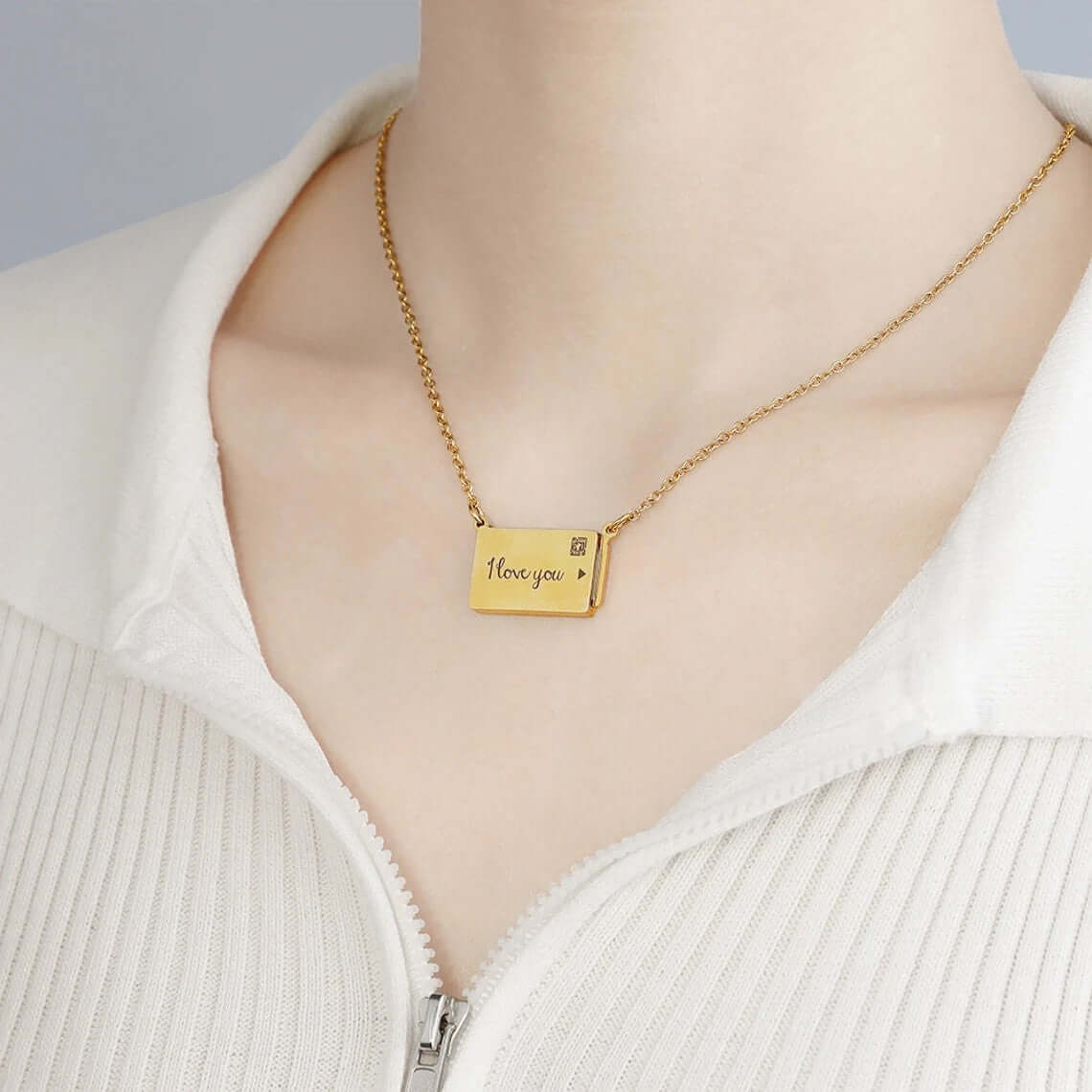 Personalized Photo Envelope Necklace