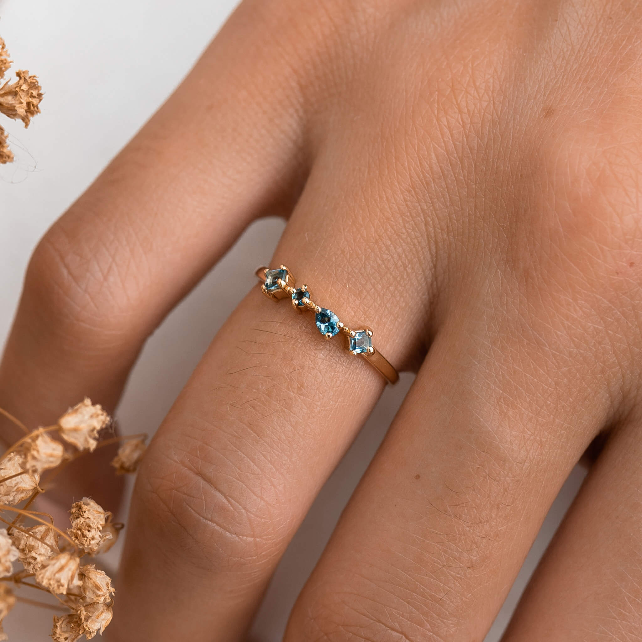 14k Gold London Blue Topaz Ring - Ilse Luxe