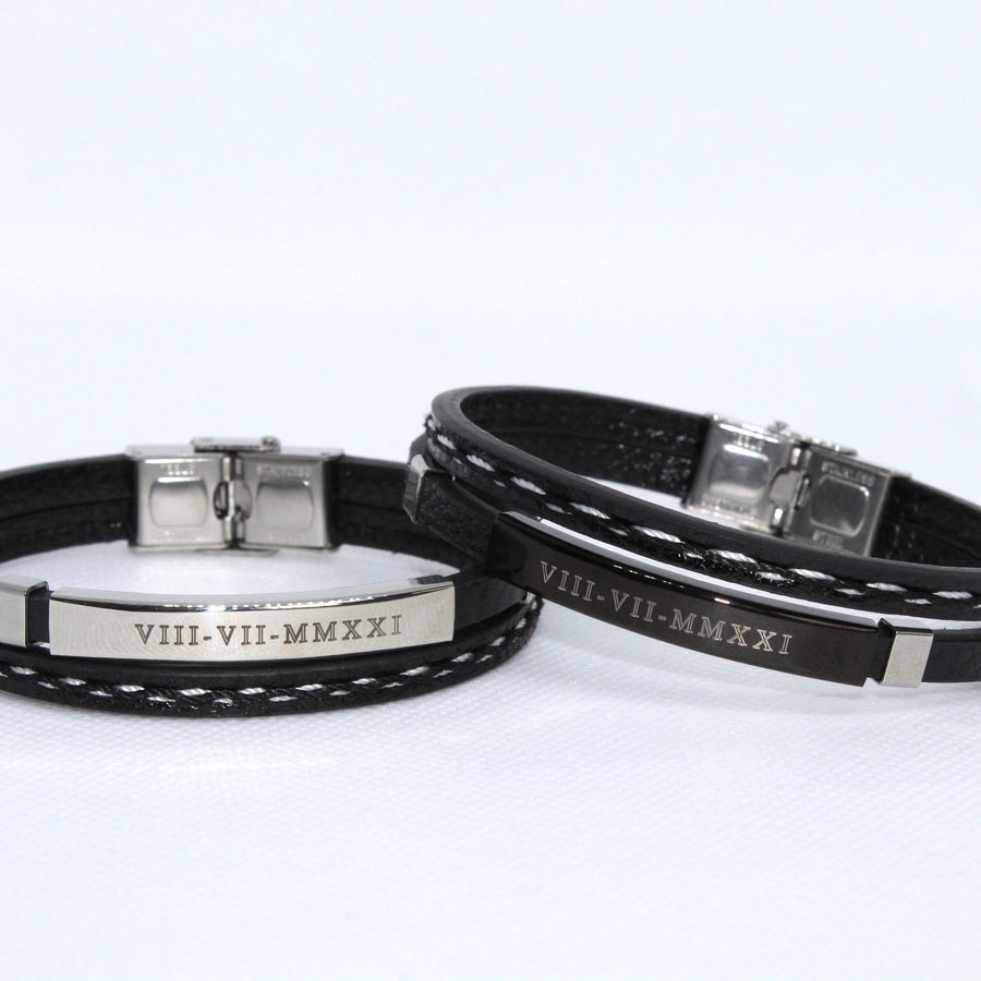 Personalized Braided Leather Bracelet