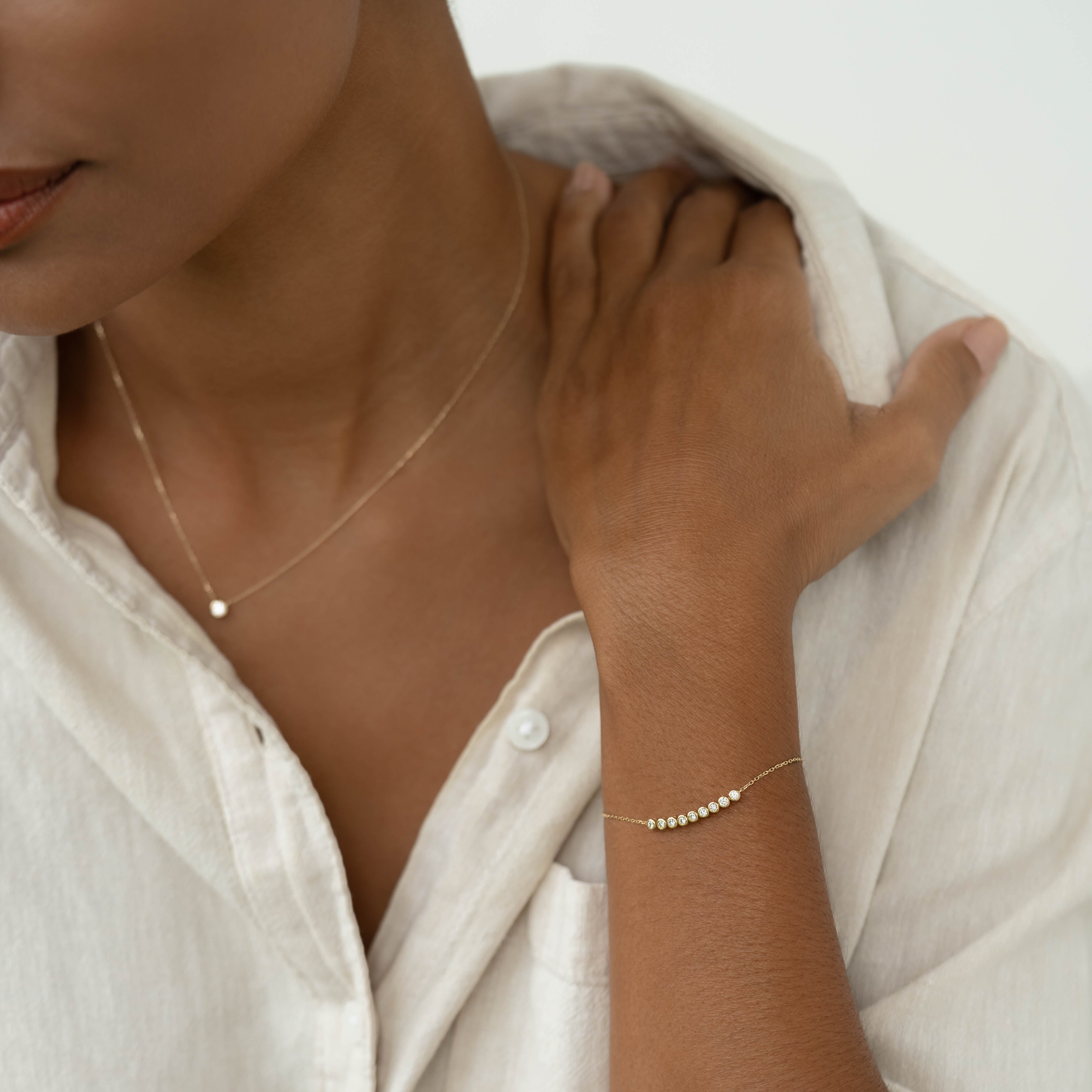 Diamond Bracelet 14k Gold - Maelie