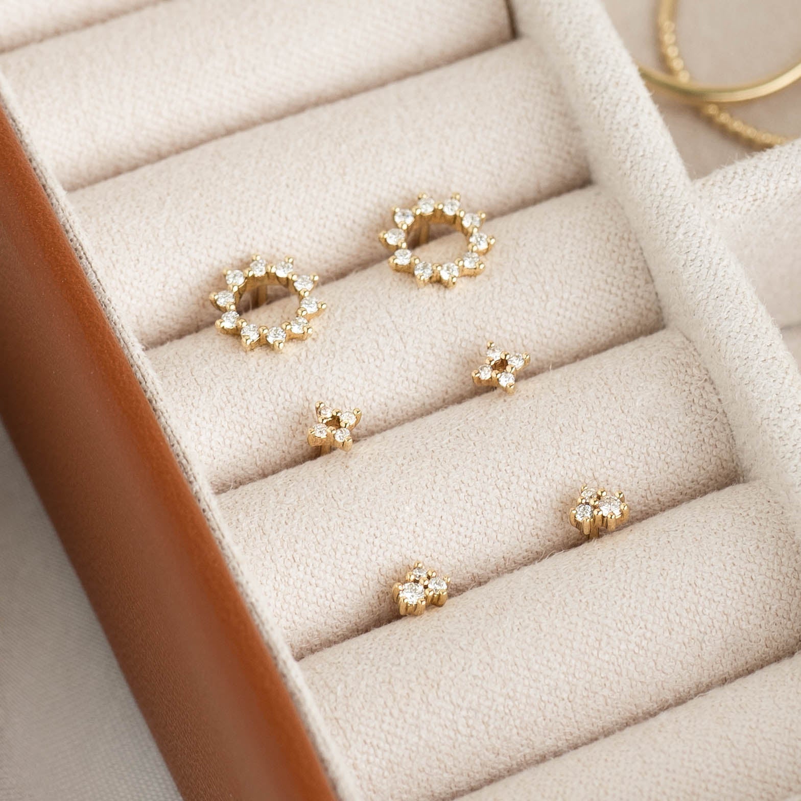 Diamond Sun Earrings 14k Gold - Emmeline