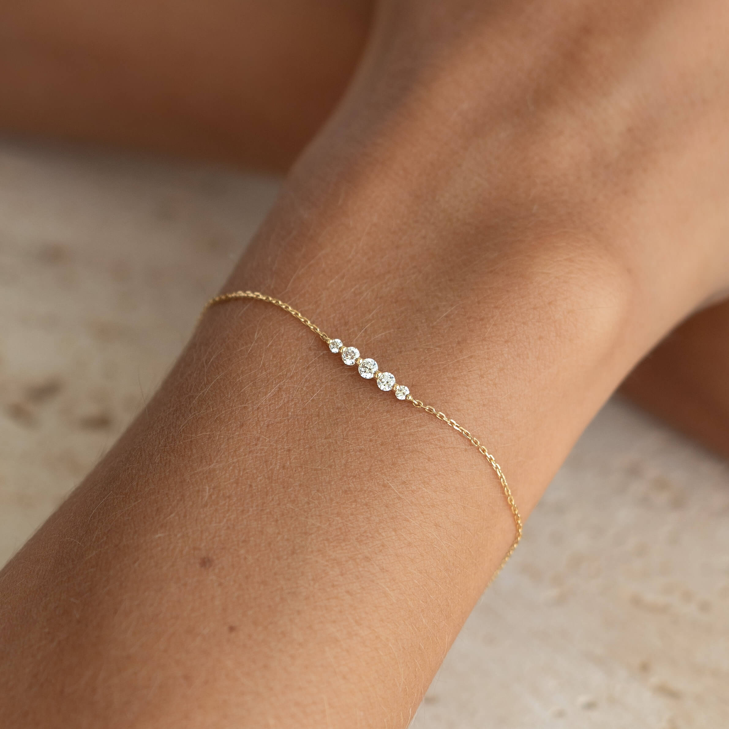 Graduated Diamond Bracelet 14k Gold - Tamsin