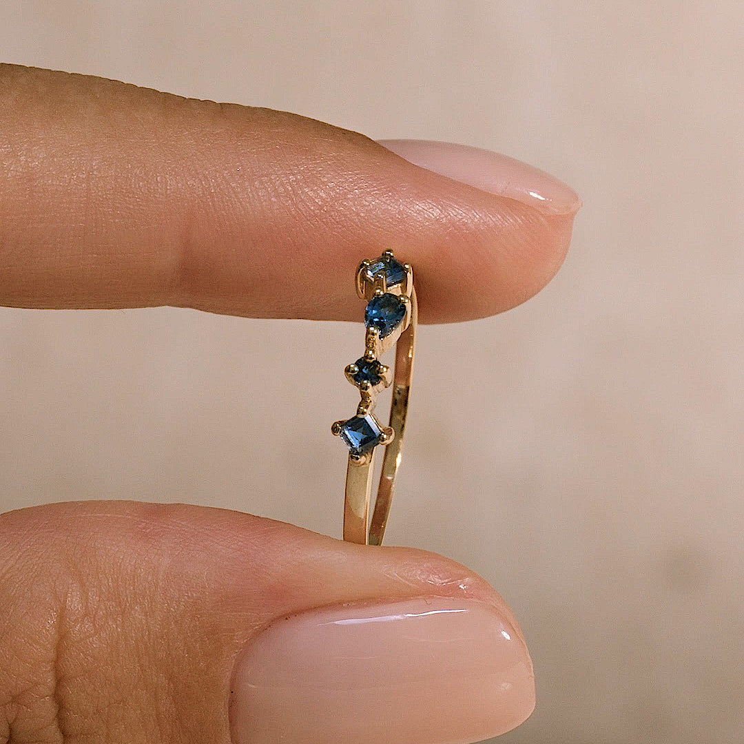 14k Gold London Blue Topaz Ring - Ilse Luxe