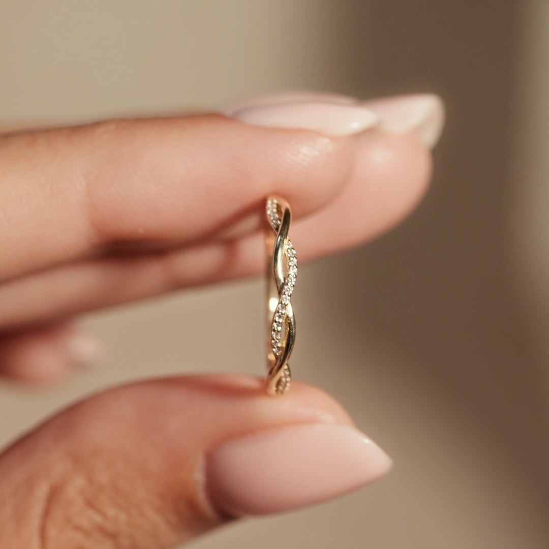 Diamond Twist Ring 14k Gold - Anais