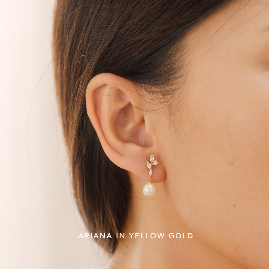 Pearl Drop Earrings Silver - Ariana