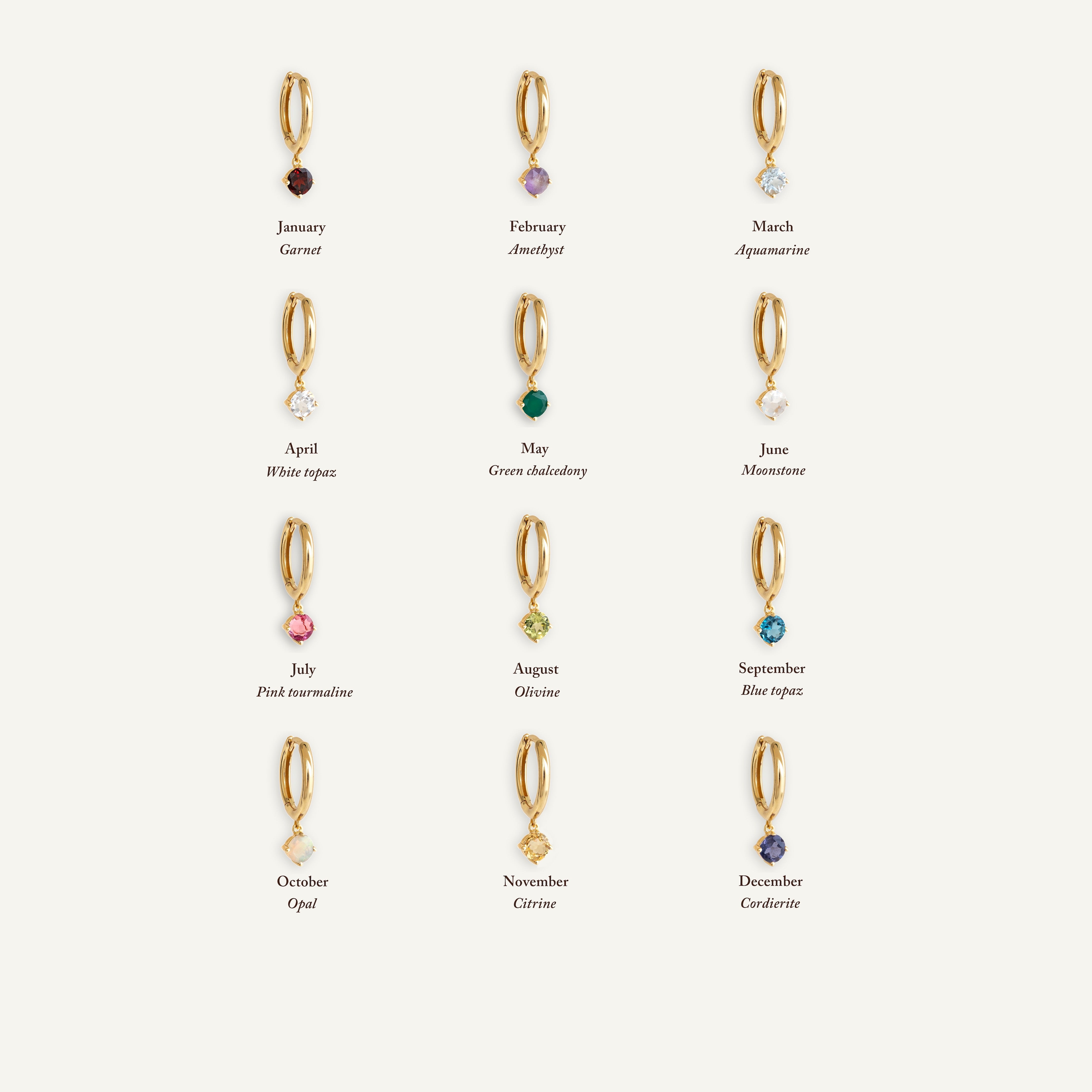 November Birthstone Drop Huggie Earrings - Citrine