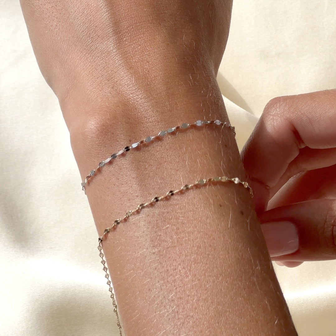 Petal Chain Bracelet White Gold - Florence