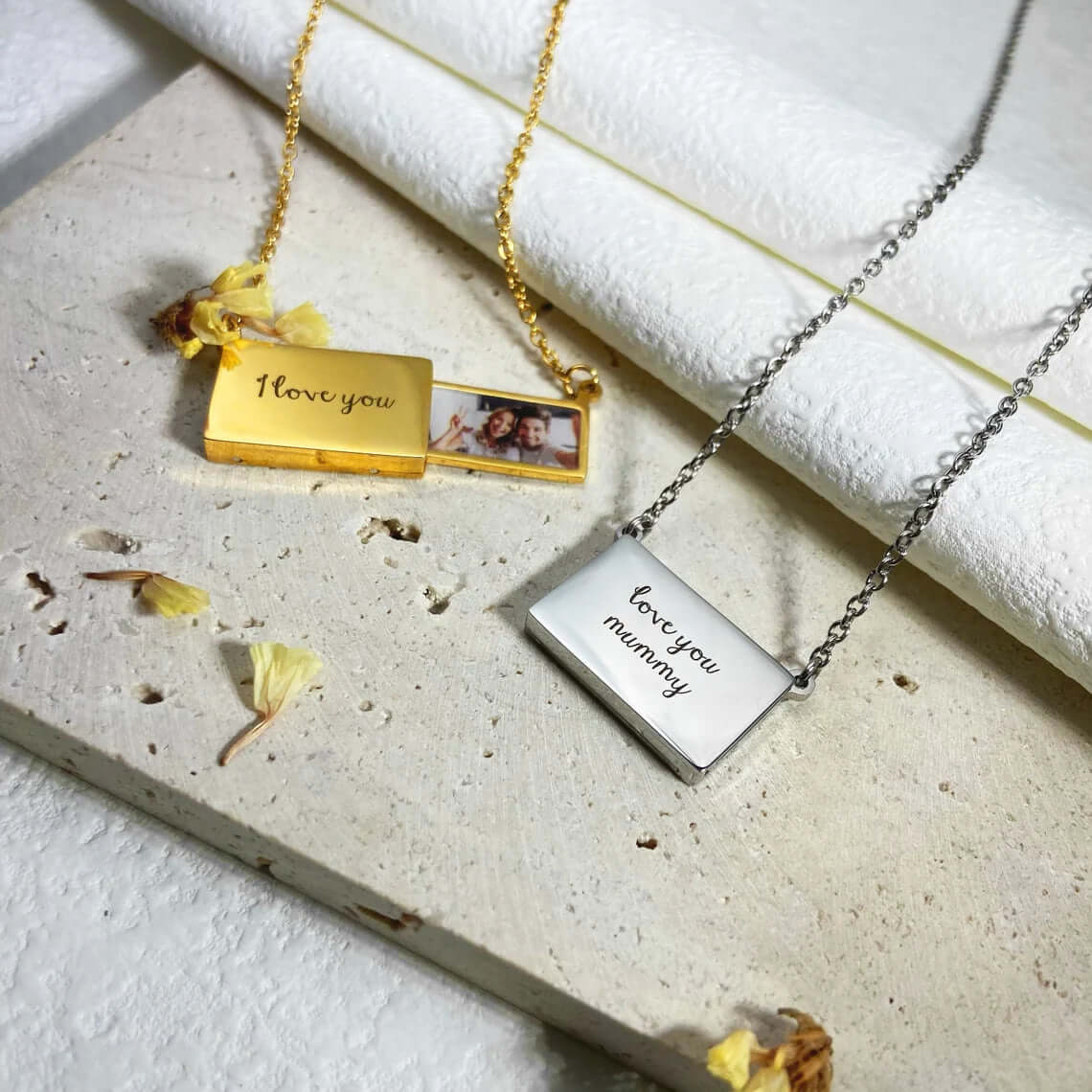 Personalized Photo Envelope Necklace